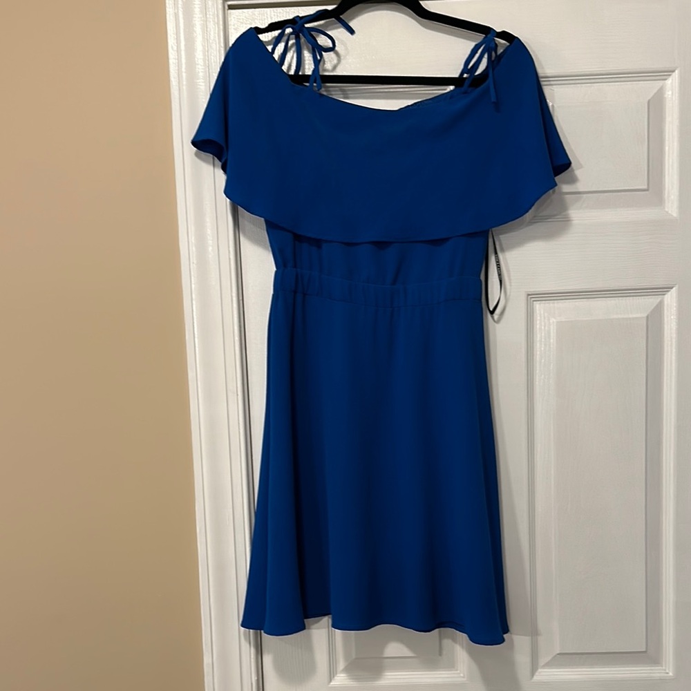 Elegant Blue Off-Shoulder Dress